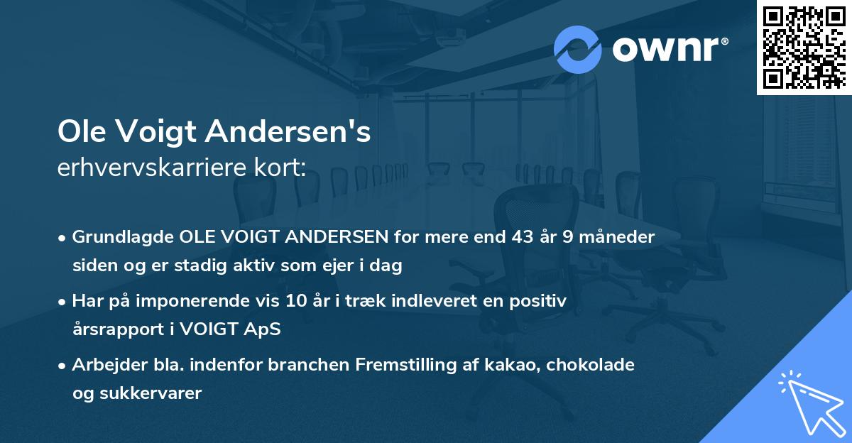 Ole Voigt Andersen's erhvervskarriere kort