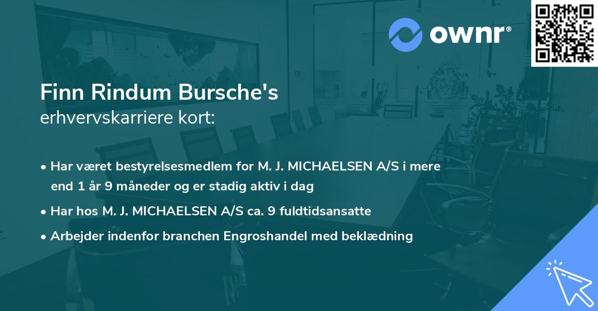 Finn Rindum Bursche's erhvervskarriere kort