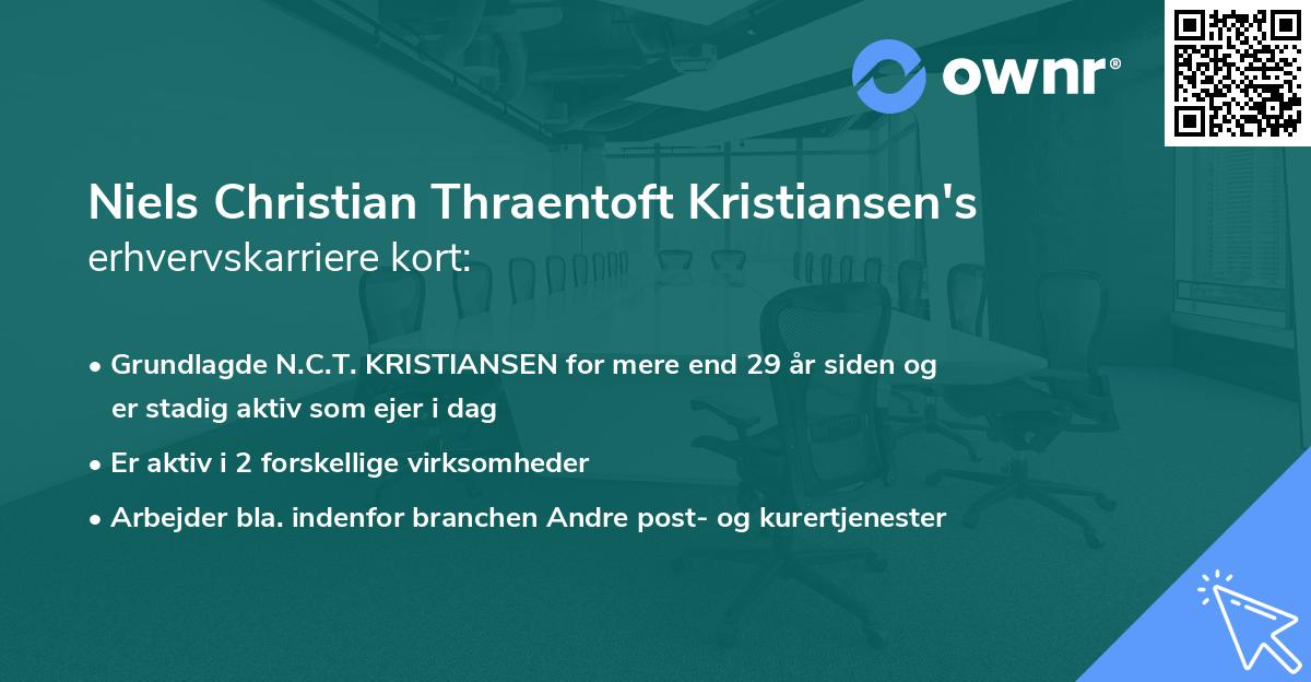 Niels Christian Thraentoft Kristiansen's erhvervskarriere kort