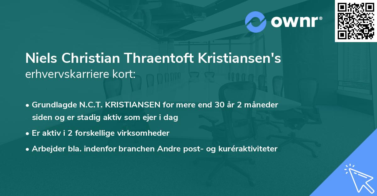 Niels Christian Thraentoft Kristiansen's erhvervskarriere kort