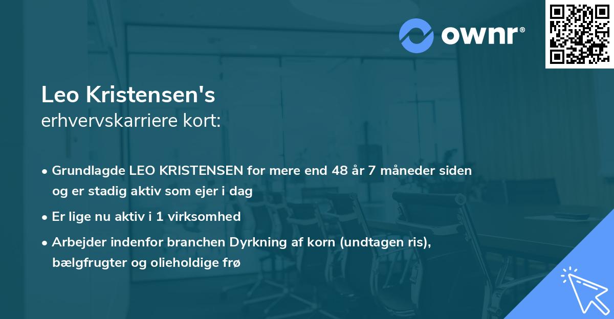 Leo Kristensen's erhvervskarriere kort