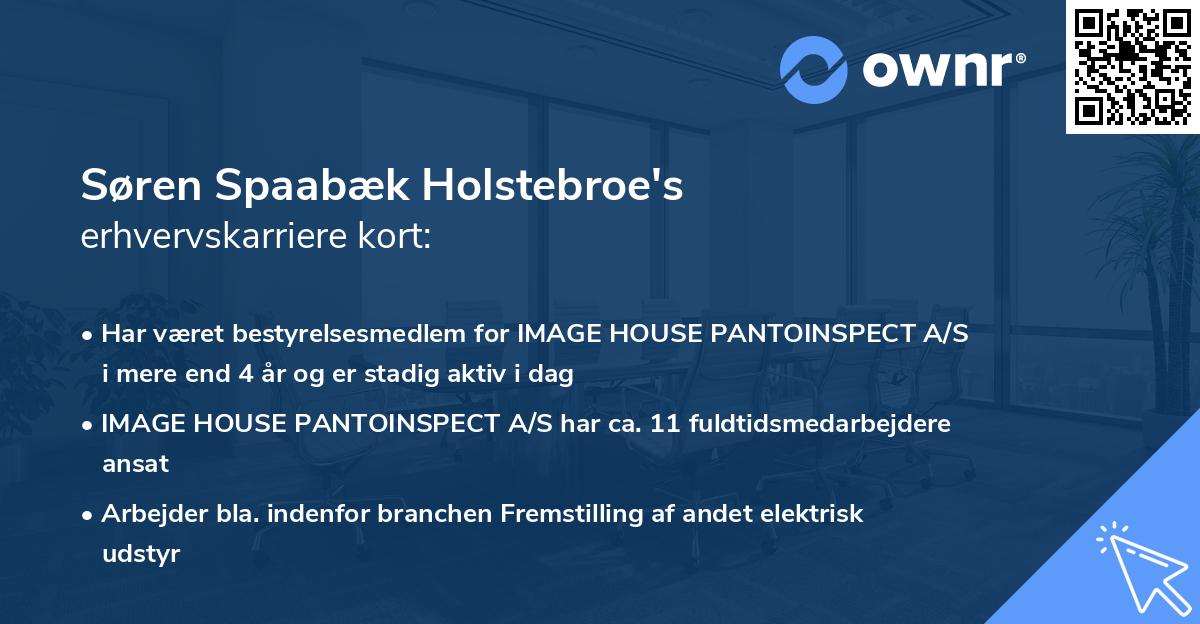 Søren Spaabæk Holstebroe's erhvervskarriere kort
