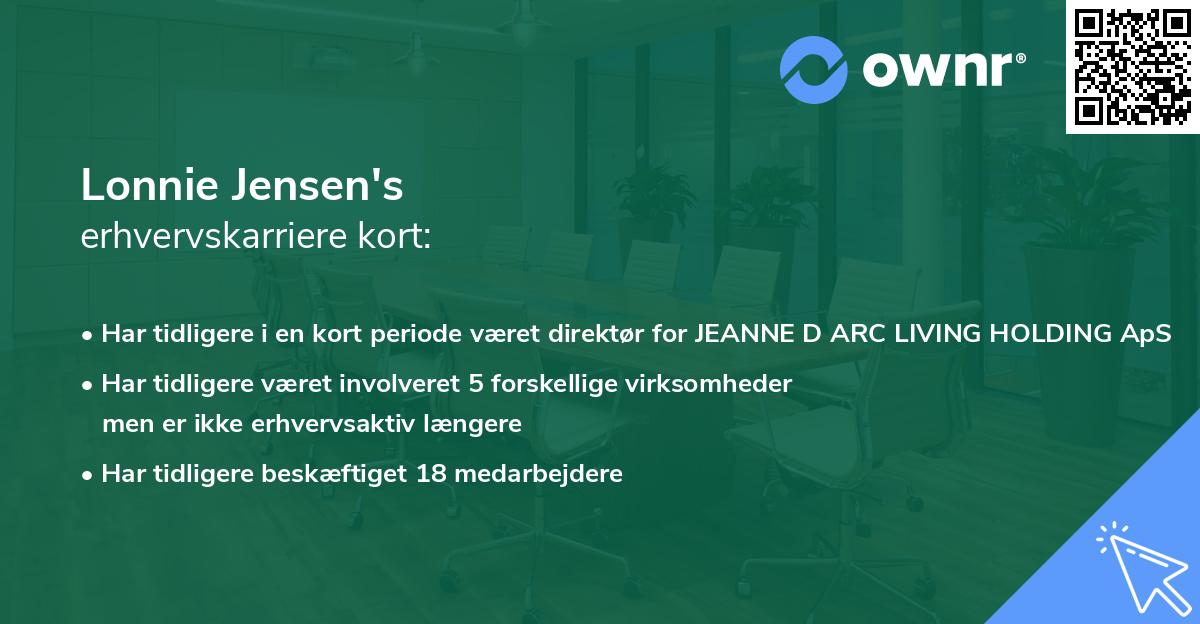 Lonnie Jensen's erhvervskarriere kort