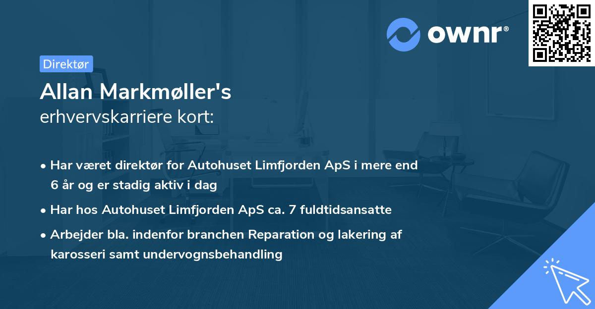 Allan Markmøller's erhvervskarriere kort
