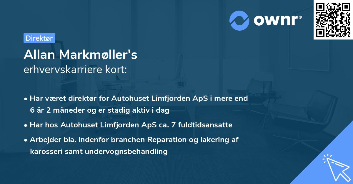 Allan Markmøller's erhvervskarriere kort