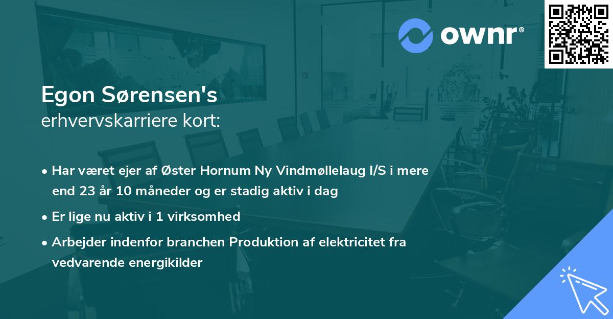 Egon Sørensen's erhvervskarriere kort