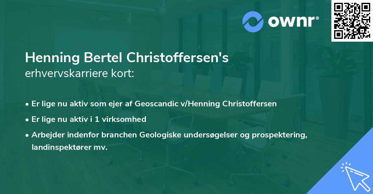 Henning Bertel Christoffersen's erhvervskarriere kort