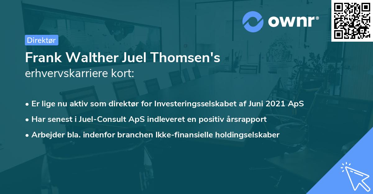 Frank Walther Juel Thomsen's erhvervskarriere kort