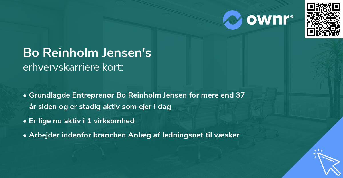 Bo Reinholm Jensen's erhvervskarriere kort