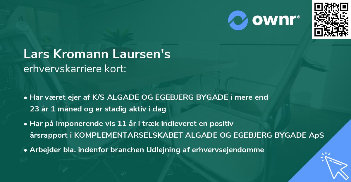 Lars Kromann Laursen's erhvervskarriere kort