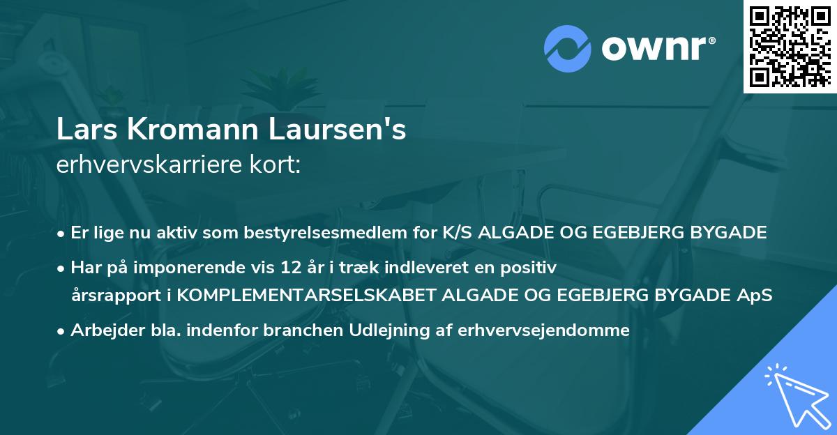 Lars Kromann Laursen's erhvervskarriere kort