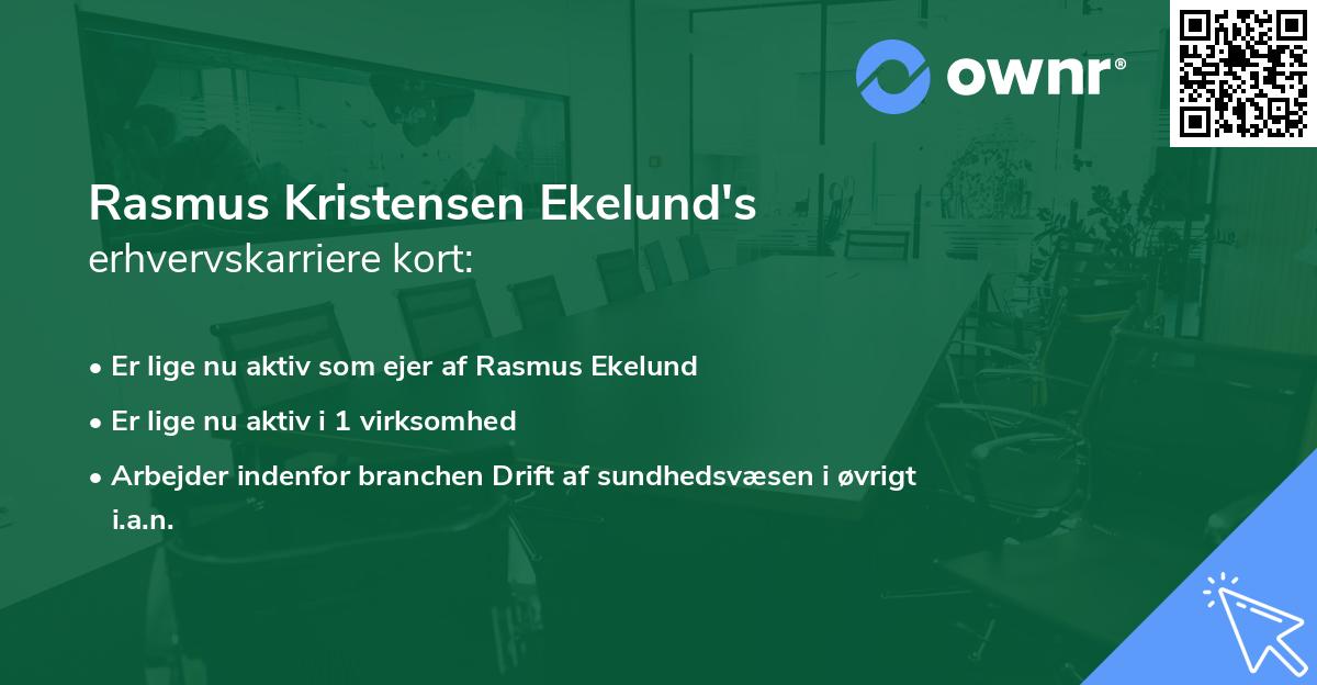Rasmus Kristensen Ekelund's erhvervskarriere kort