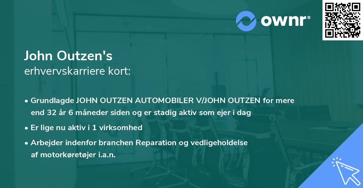 John Outzen's erhvervskarriere kort