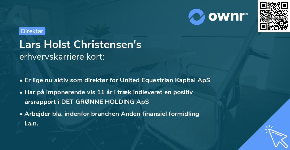 Lars Holst Christensen's erhvervskarriere kort