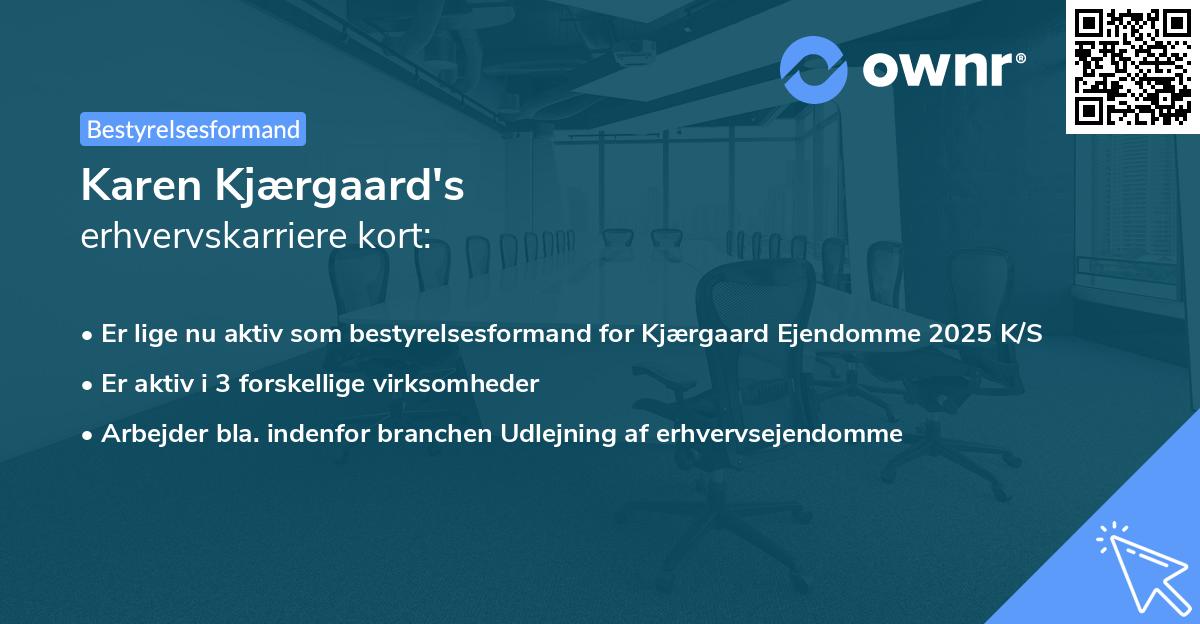Karen Kjærgaard's erhvervskarriere kort