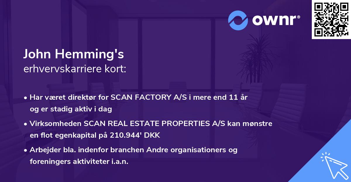 John Hemming's erhvervskarriere kort