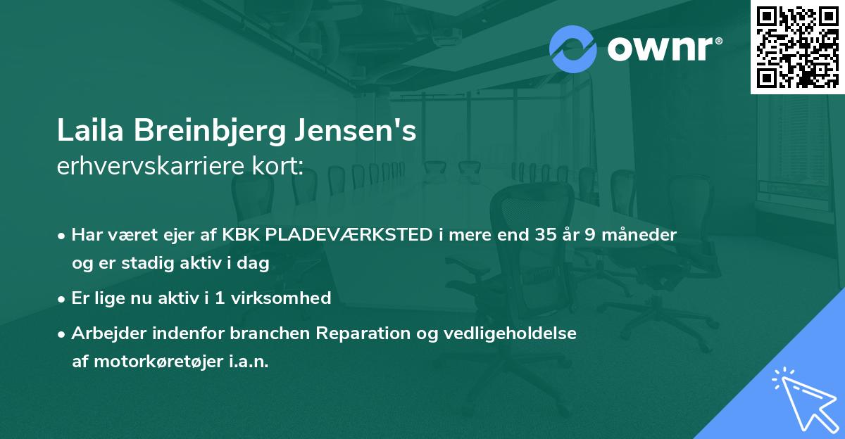 Laila Breinbjerg Jensen's erhvervskarriere kort