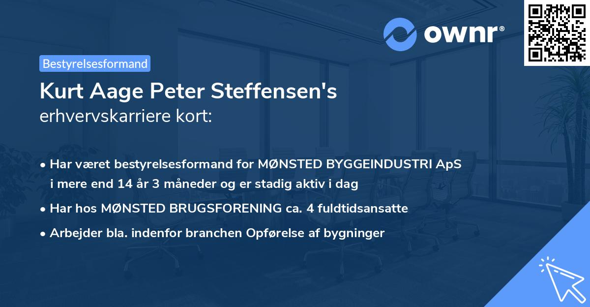 Kurt Aage Peter Steffensen's erhvervskarriere kort