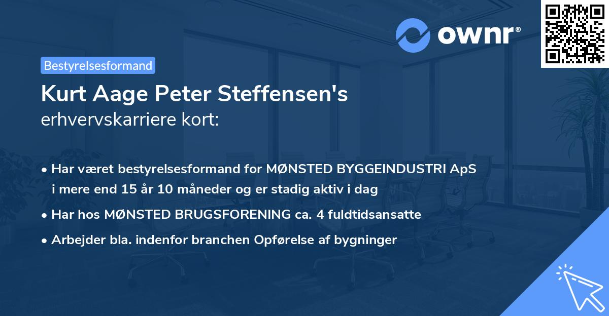 Kurt Aage Peter Steffensen's erhvervskarriere kort