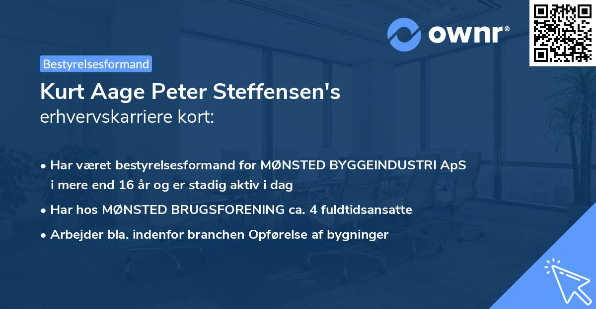 Kurt Aage Peter Steffensen's erhvervskarriere kort