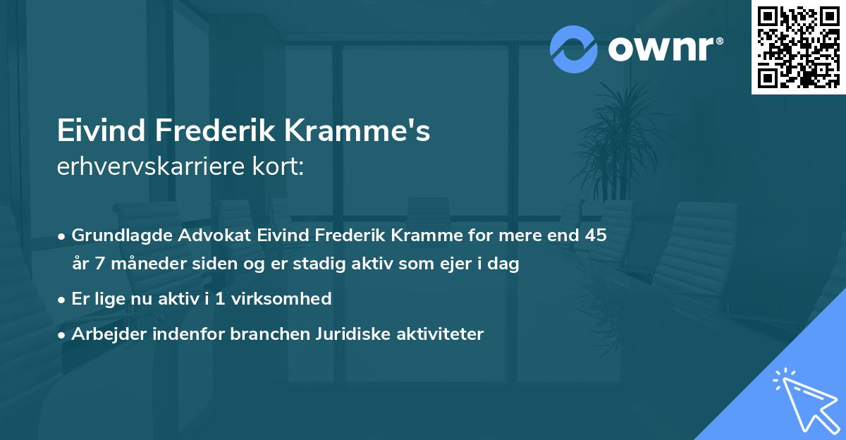 Eivind Frederik Kramme's erhvervskarriere kort