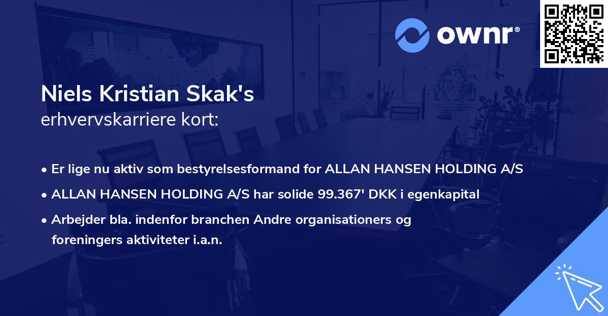 Niels Kristian Skak's erhvervskarriere kort