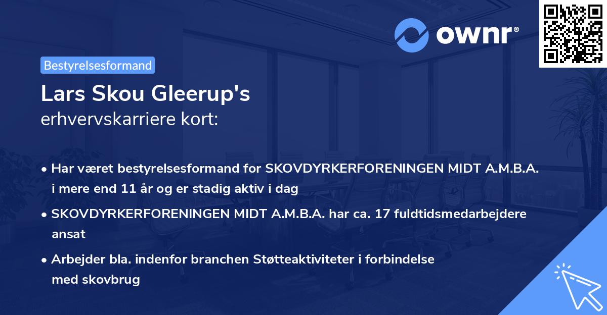 Lars Skou Gleerup's erhvervskarriere kort