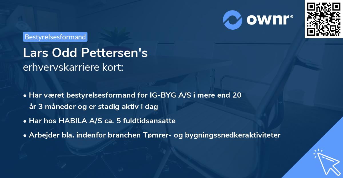 Lars Odd Pettersen's erhvervskarriere kort