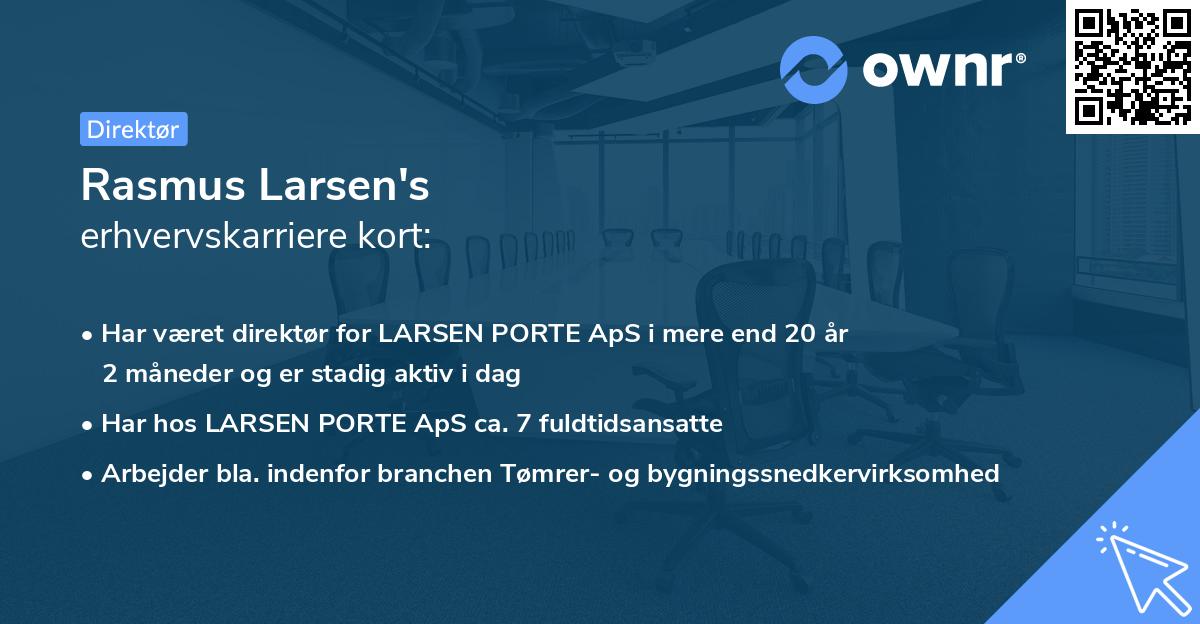 Rasmus Larsen's erhvervskarriere kort