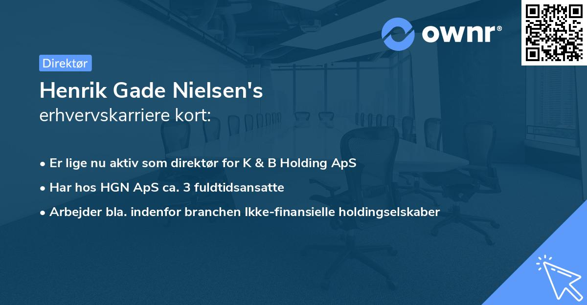 Henrik Gade Nielsen's erhvervskarriere kort