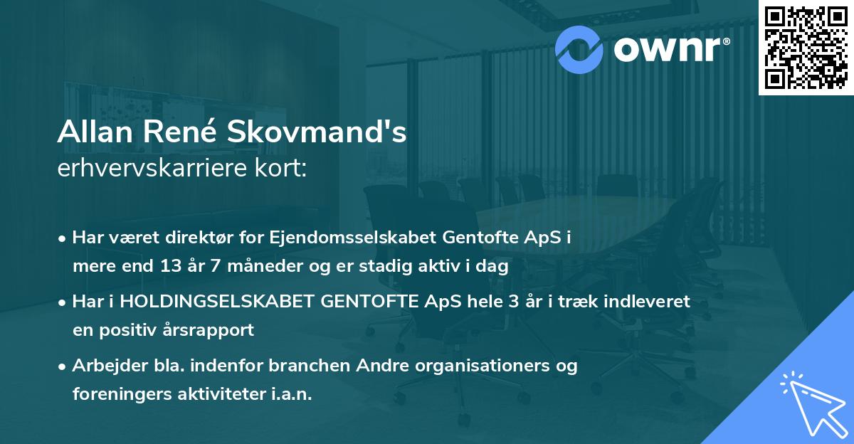 Allan René Skovmand's erhvervskarriere kort