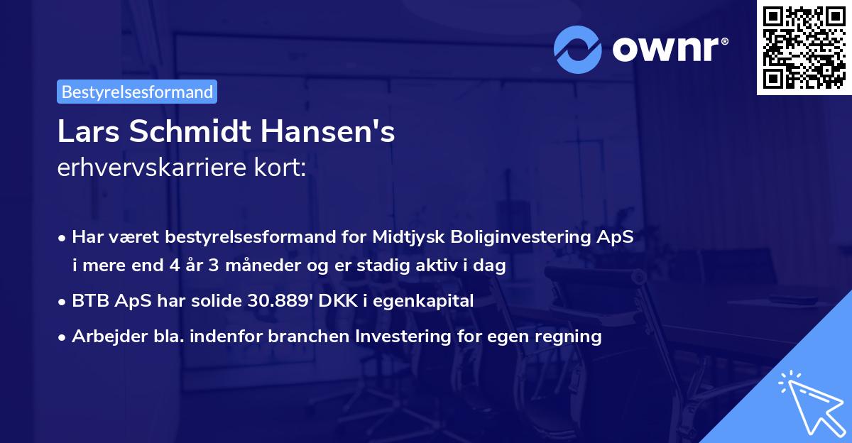 Lars Schmidt Hansen's erhvervskarriere kort