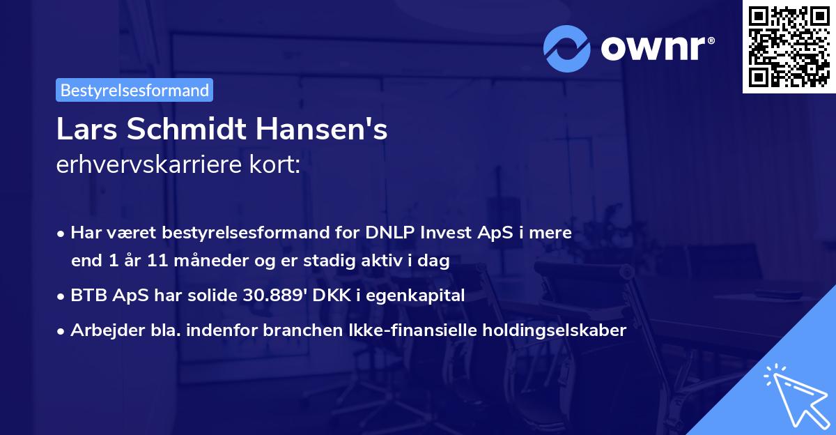 Lars Schmidt Hansen's erhvervskarriere kort