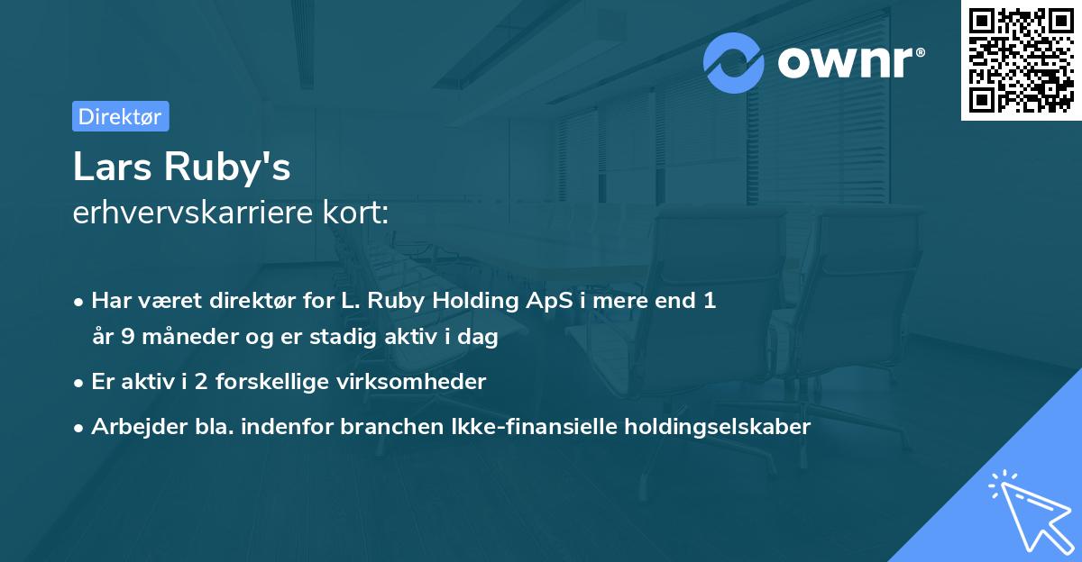 Lars Ruby's erhvervskarriere kort