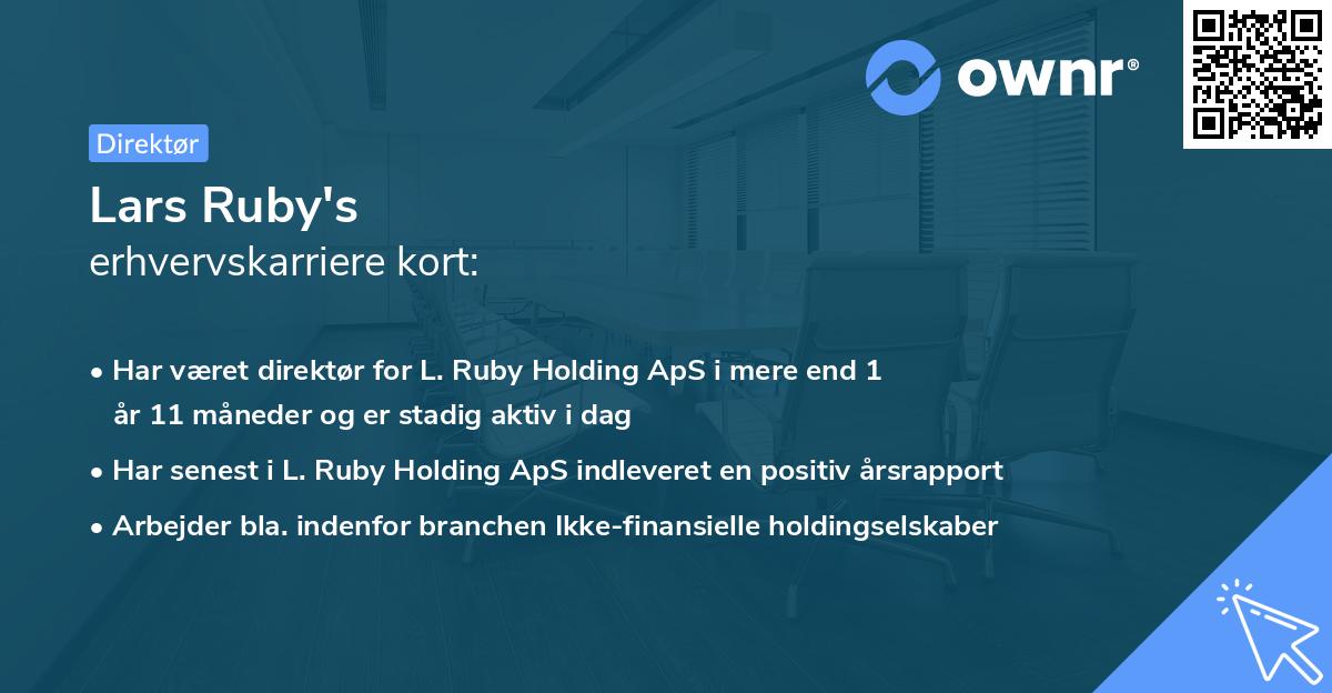 Lars Ruby's erhvervskarriere kort