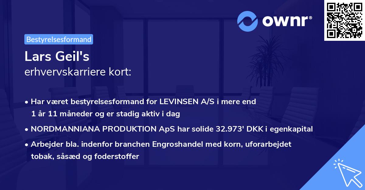 Lars Geil's erhvervskarriere kort