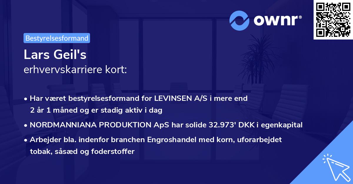 Lars Geil's erhvervskarriere kort