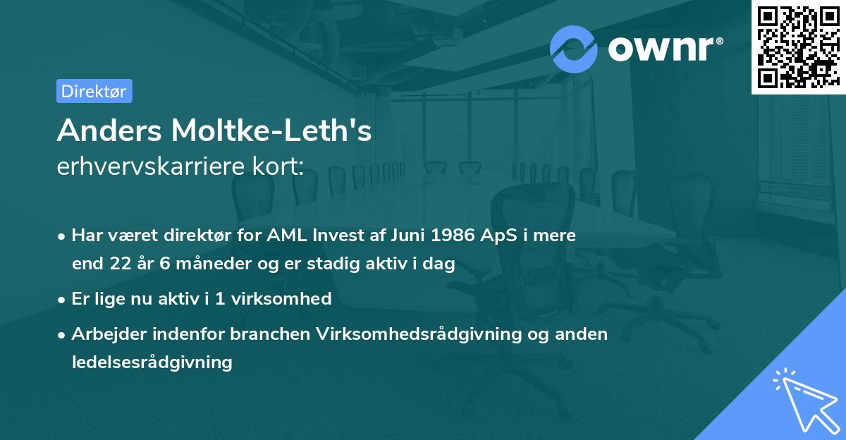 Anders Moltke-Leth's erhvervskarriere kort