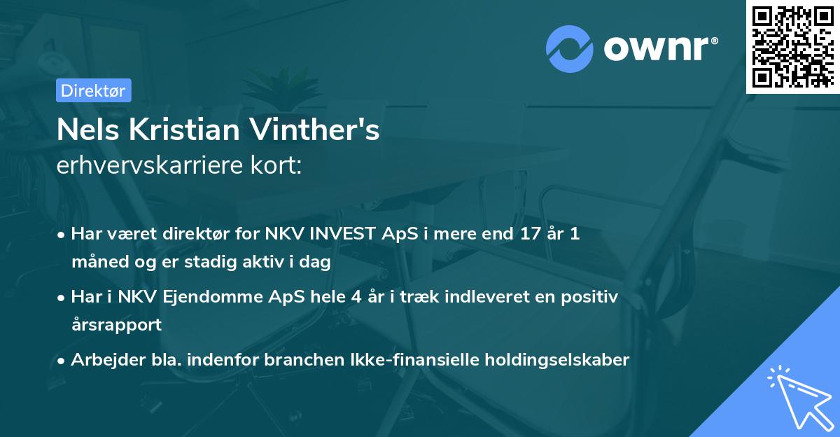 Nels Kristian Vinther's erhvervskarriere kort