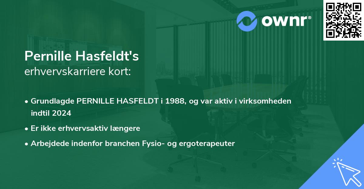 Pernille Hasfeldt's erhvervskarriere kort