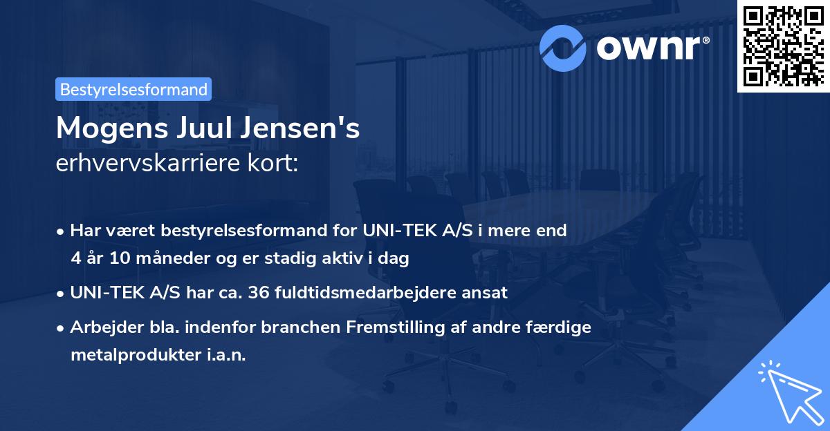 Mogens Juul Jensen's erhvervskarriere kort