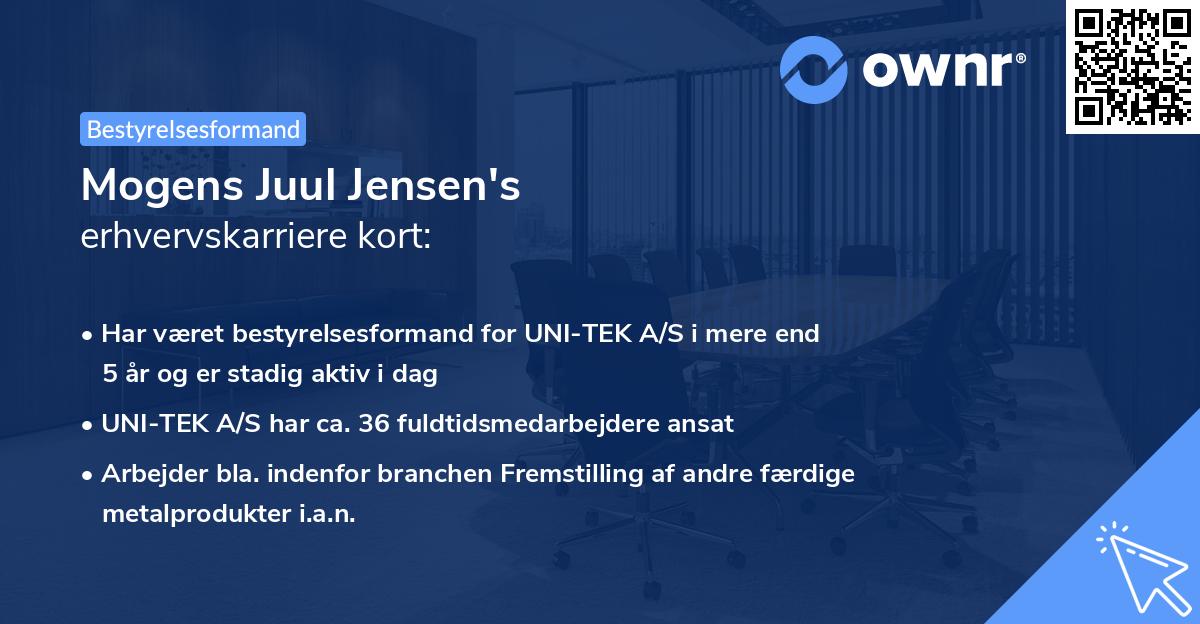 Mogens Juul Jensen's erhvervskarriere kort