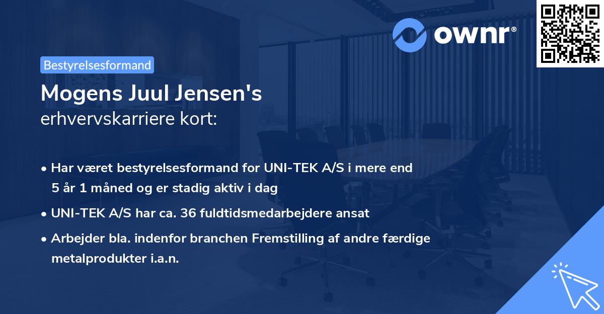 Mogens Juul Jensen's erhvervskarriere kort
