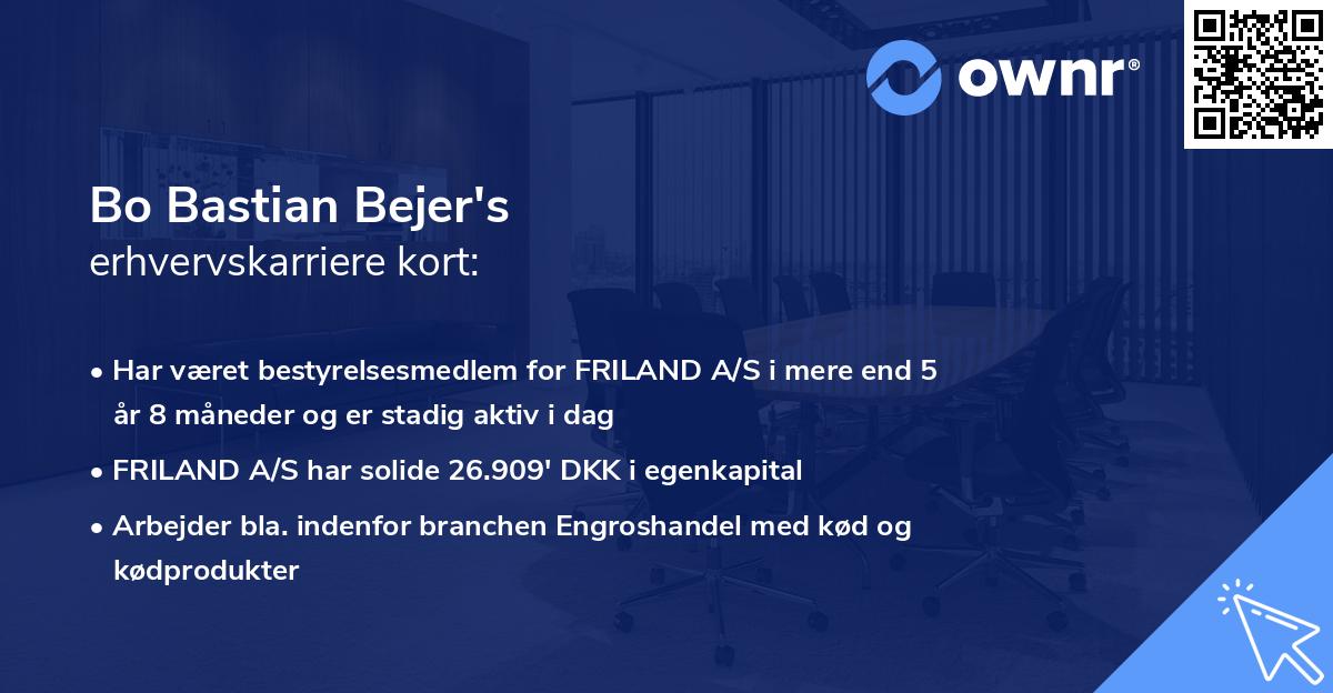 Bo Bastian Bejer's erhvervskarriere kort