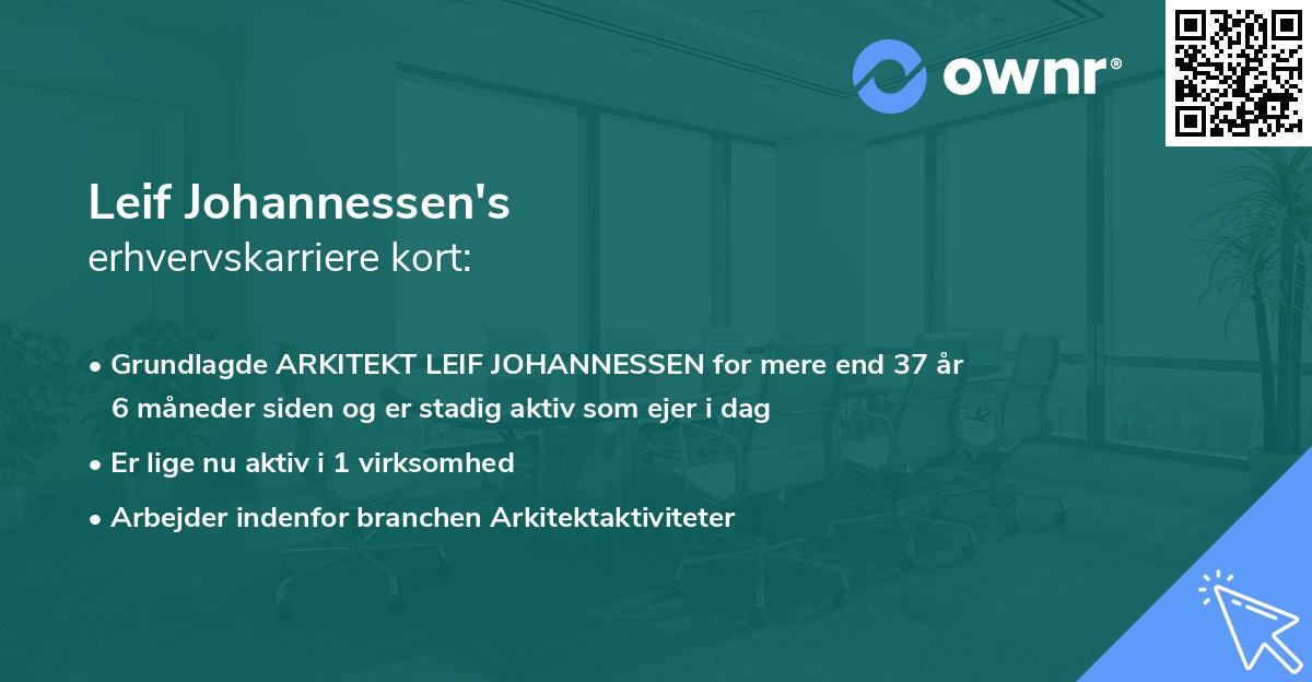 Leif Johannessen's erhvervskarriere kort
