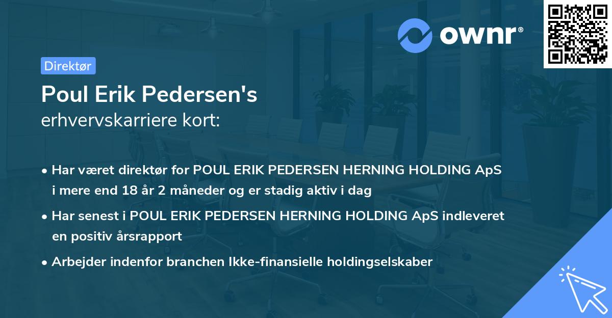 Poul Erik Pedersen's erhvervskarriere kort