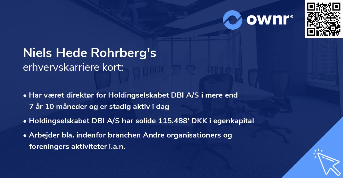 Niels Hede Rohrberg's erhvervskarriere kort