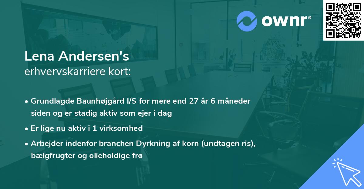Lena Andersen's erhvervskarriere kort