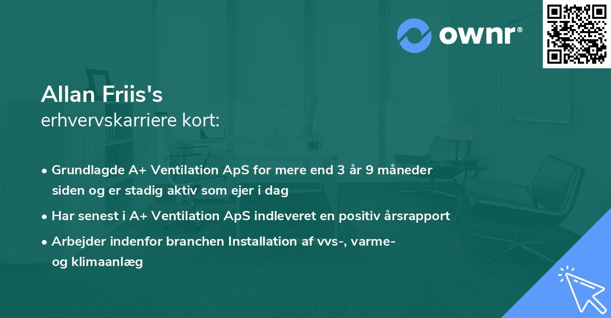 Allan Friis's erhvervskarriere kort
