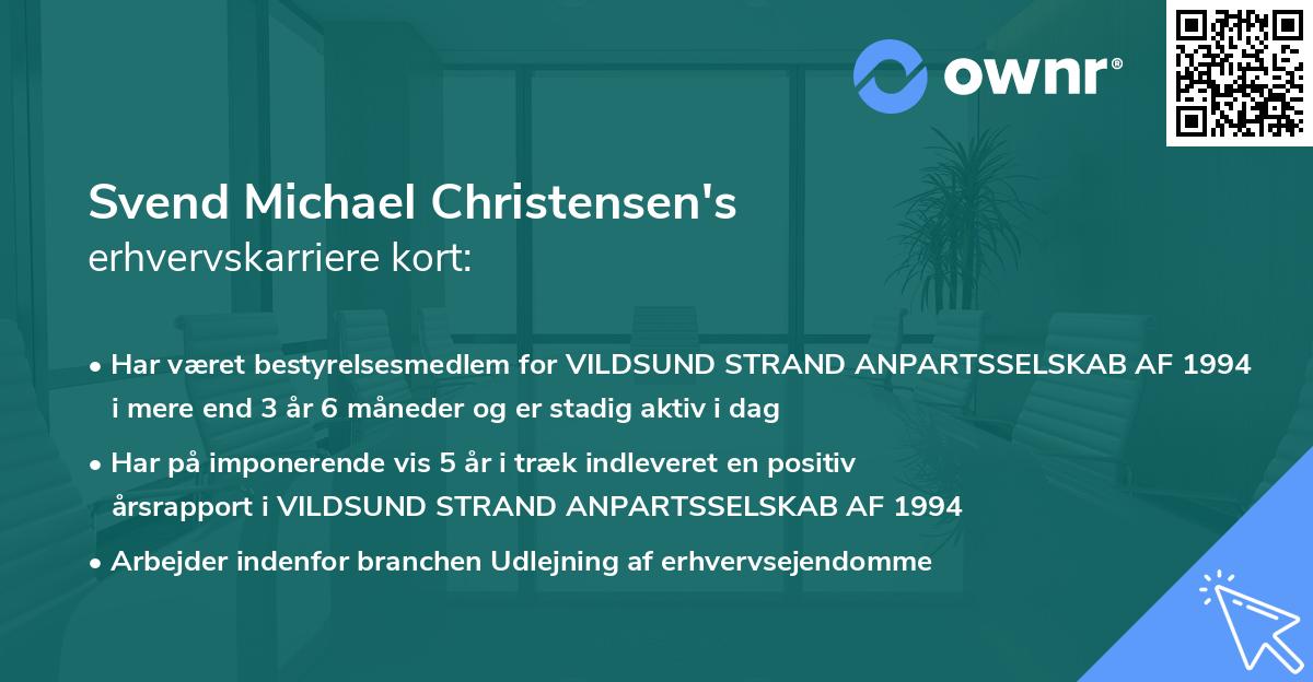 Svend Michael Christensen's erhvervskarriere kort